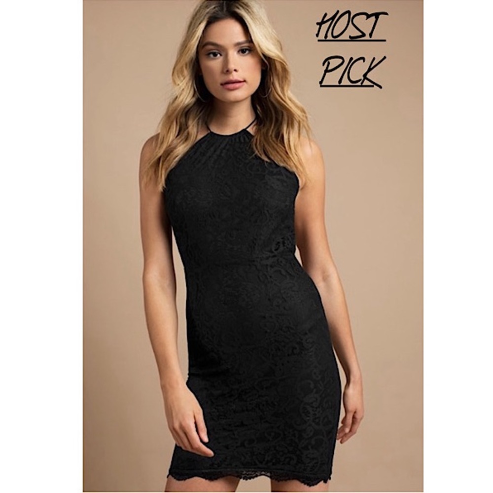BLACK LACE MINI DRESS